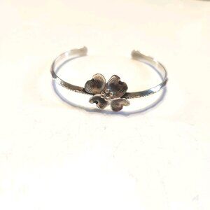 Vintage Navajo Dogwood Sterling Silver Cuff Bracelet Hand Made